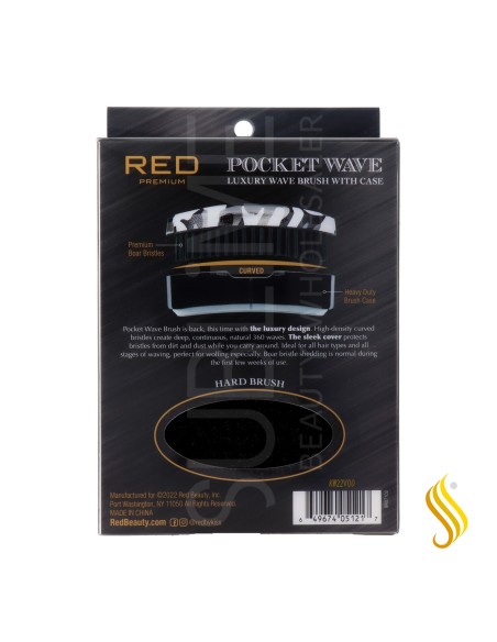 Red Kiss Rpm Designed Pocket Boar Brush Black Camo Cepillo